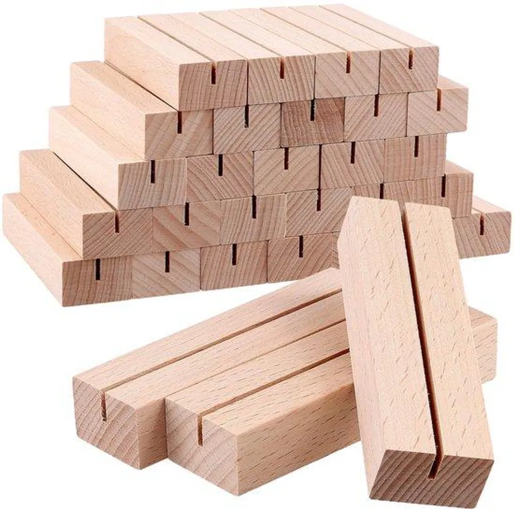 Porte-nom en bois naturel lot de 30 pièces pour centres de table mariage