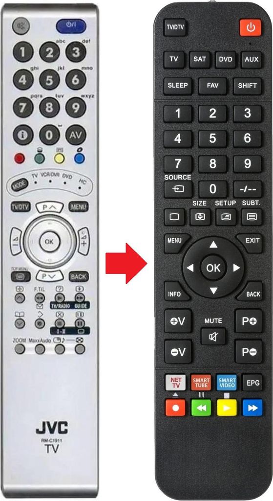 Fernbedienung passend für JVC LT-47DV8BG/P | LT26DX7BSP | LT26R71BUP