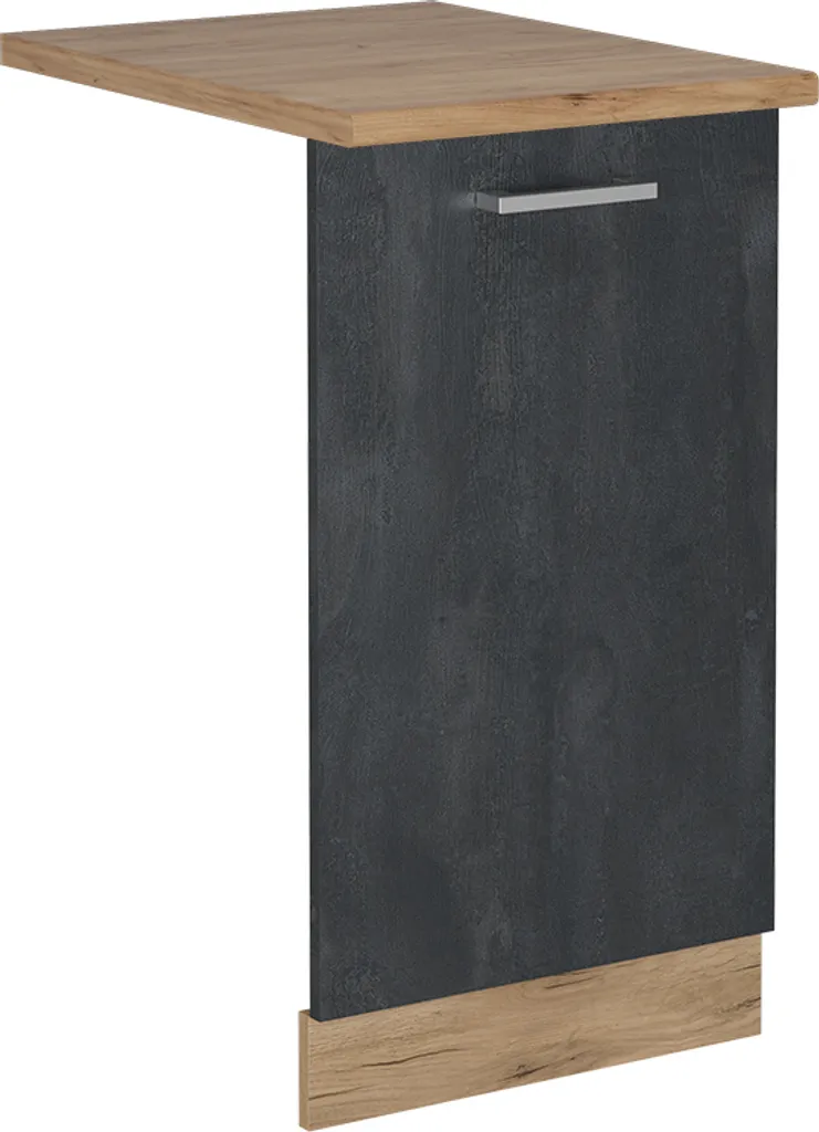 Vicco Pannello frontale della lavastoviglie R-Line, 45 cm , PL Rovere, Calcestruzzo nero/Quercia dorata
