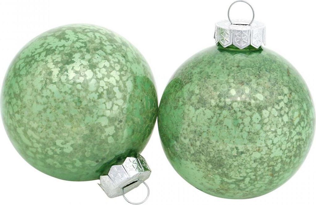 Weihnachtskugeln 24er Set Grün marmoriert Echtglas Ø6cm festliche Baumschmuck Glaskugeln edle Optik, 24 Stück
