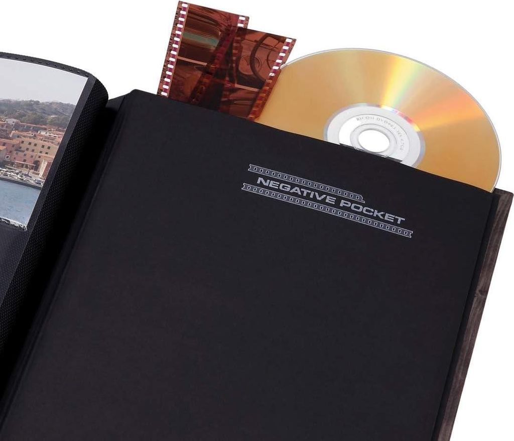 Kinderfotoalbum für 200 Fotos 10 x 15 cm mit schwarzen Seiten und Teddybeer-Motiv