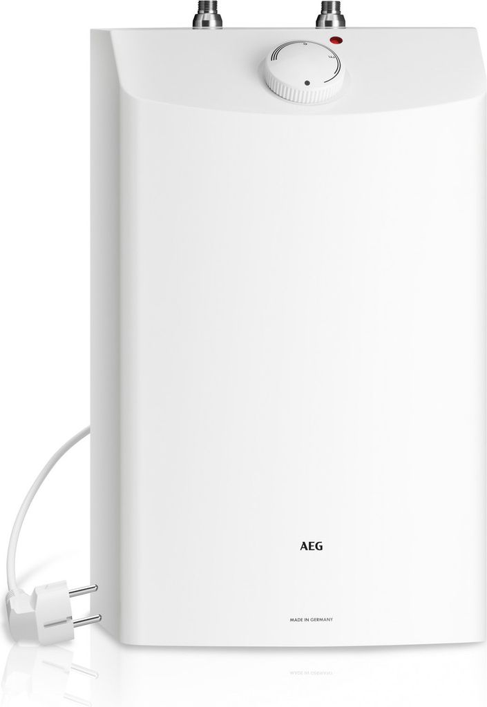 AEG druckloser Kleinspeicher Huz 10 mit Thermostop, Temperaturwahl ca. 35-85 °C, Boiler untertisch, steckerfertig, 10 Liter, 229486