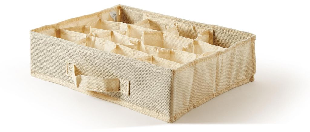 Organizer 16 Fächer 35x28x9 cm Beige Ecru für Schublade