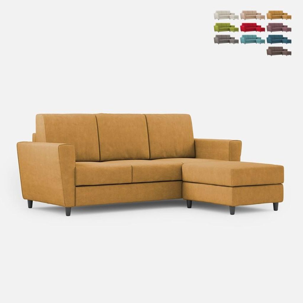 Moderner 3-Sitzer Stoffsofa 212cm mit Fußhocker Yasel 180P Produktbild 