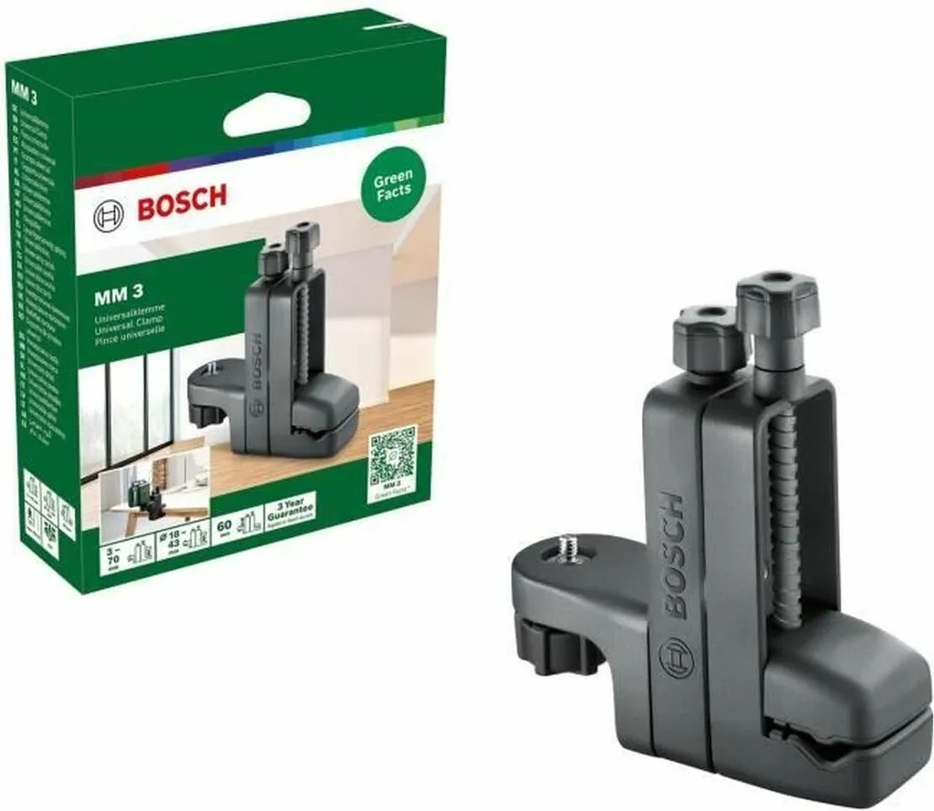 Support de fixation Bosch MM3 : Pince universelle pour laser de chantier