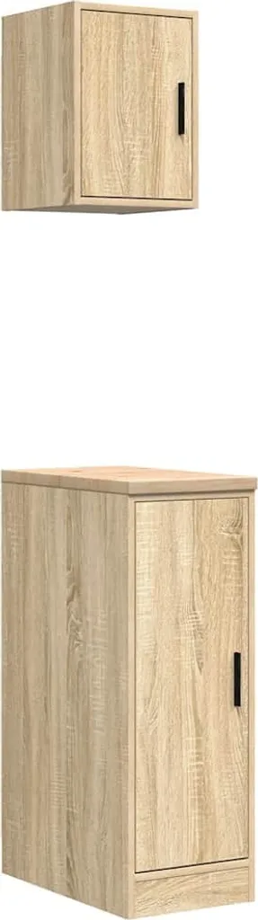 Armoires de garage 2 pièces Chêne Sonoma en bois composite robuste