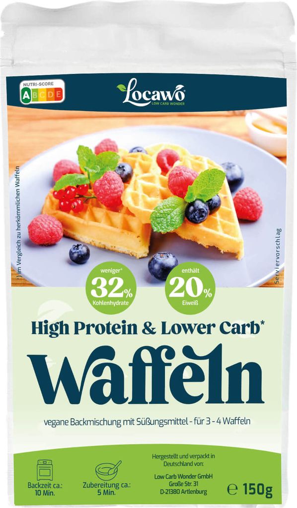 Locawo High Protein Low Carb Waffeln | Backmischung 150g Produktbild 