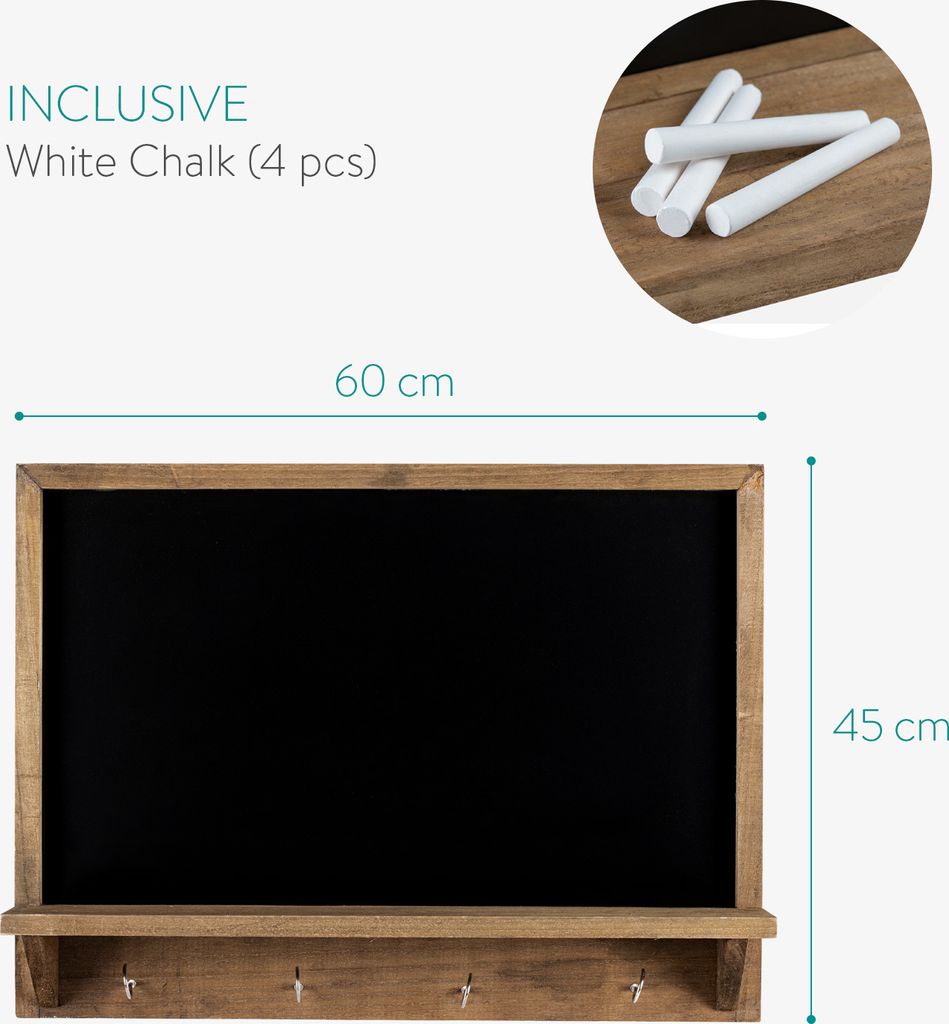 Navaris Kreidetafel mit Schlüsselbrett und Briefablage - Produktbild 5