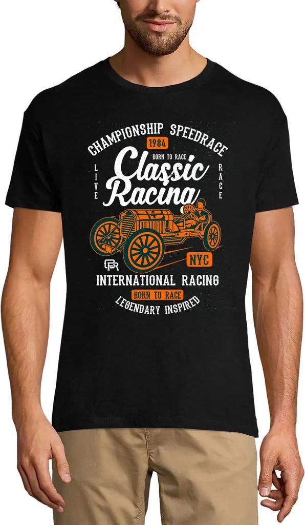 Herren Grafik T-Shirt Geboren um Rennen zu fahren - Meisterschaft im klassischen Rennsport – Born To Race - Championship Classic Racing