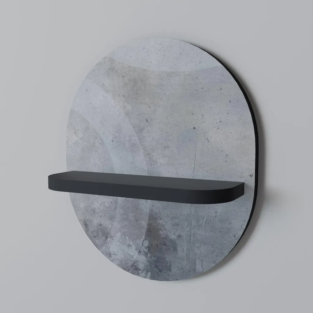 MUTED ARC Étagère ovale noire en métal au design minimaliste moderne