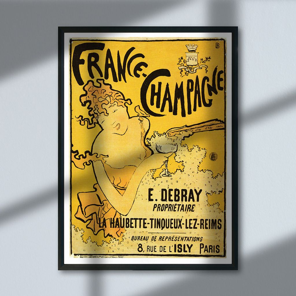 Vintage-Plakat - Frankreich Champagner - A4 (21 cm x 29,7 cm)