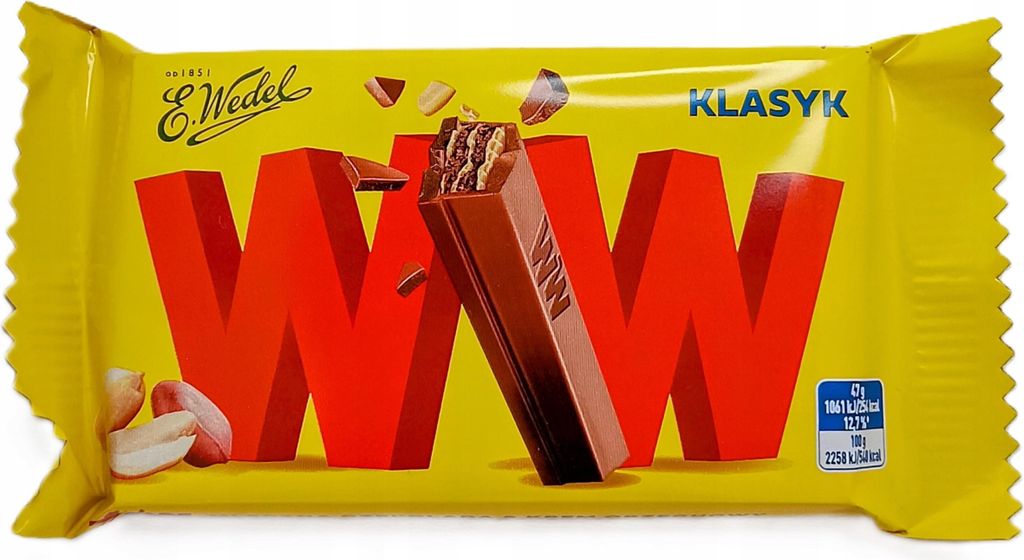 Wafel Wedel WW z nadzieniem kakaowo-orzechowym 47 g Zdjęcie produktu 