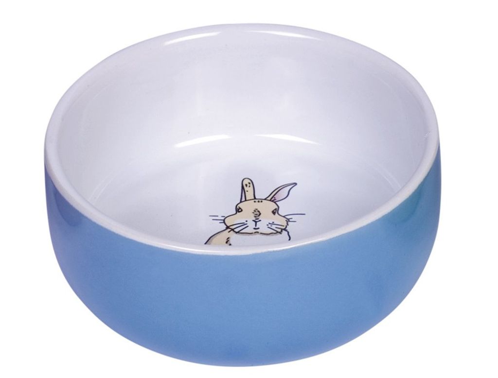 Nobby Nager Keramik Napf "Rabbit" blau/weiß  Ø 11cm x 4,5 Produktbild 