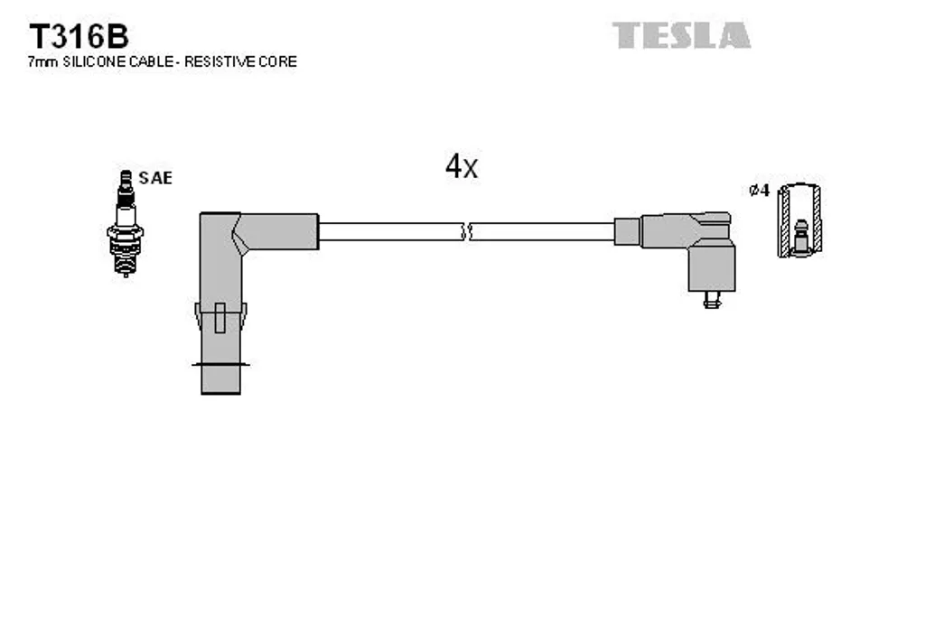 Câbles d'allumage T316B pour réparer Renault Laguna II et Megane I BA