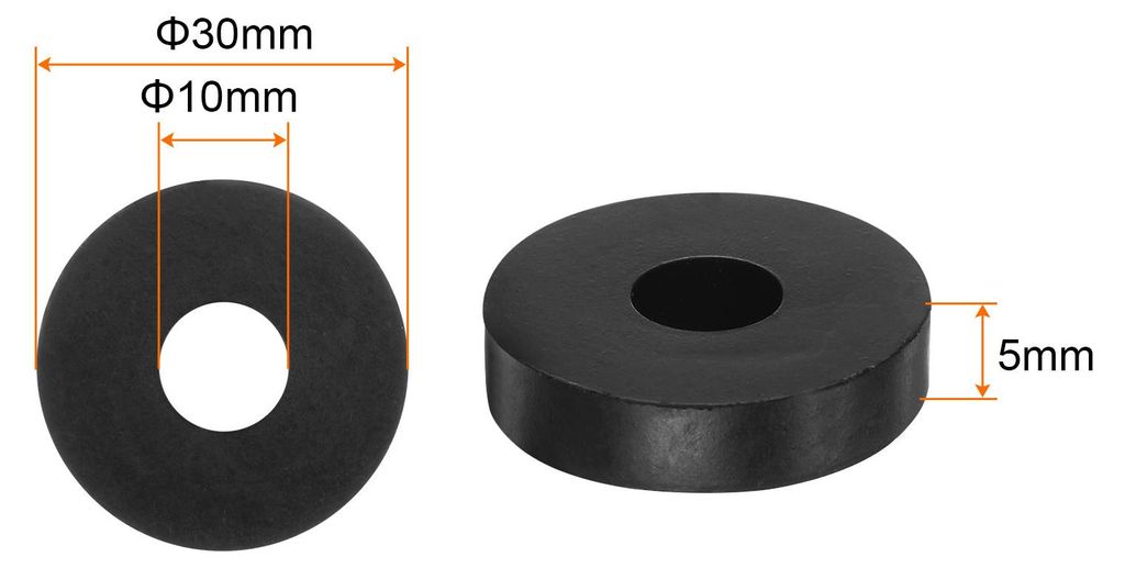16Stk Gummi Unterlegscheiben Gummi Abstandshalter 30mm AD 10mm ID 5mm Dicke Neoprene Runde Schwingungsd?mpfer Pads Isolator Buchsen Distanzhš¹lse...