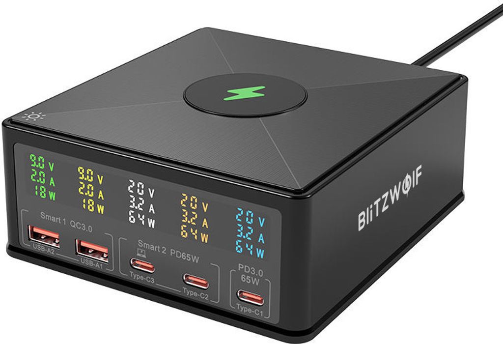 160W 5-Port USB PD Ladestation Dual USB-A QC3.0 + Dual Produktbild