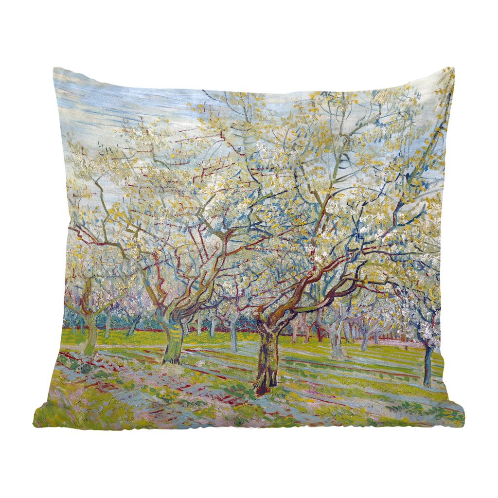 MuchoWow Zierkissen Sofakissen Wohnzimmer Dekokissen 50x50 cm Blühender Obstgarten - Vincent van Gogh - Komfort - Sofakissen