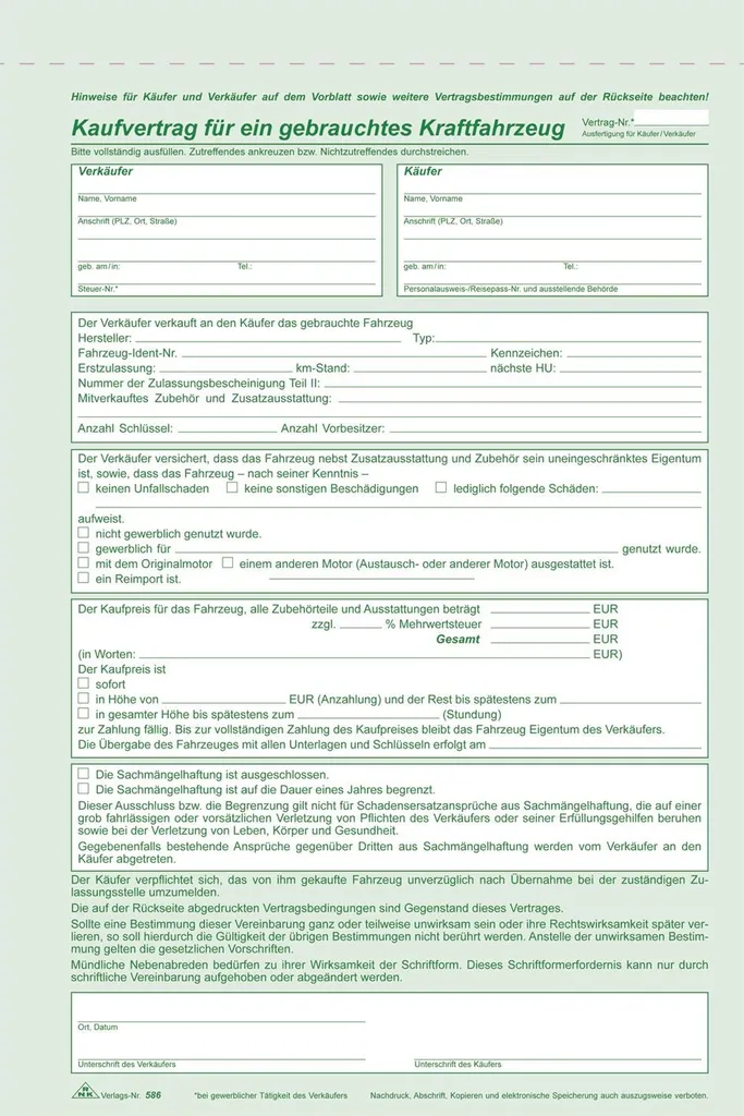 Contrats de Vente et Cession Voiture Occasion RNK 586/10 Lot x10