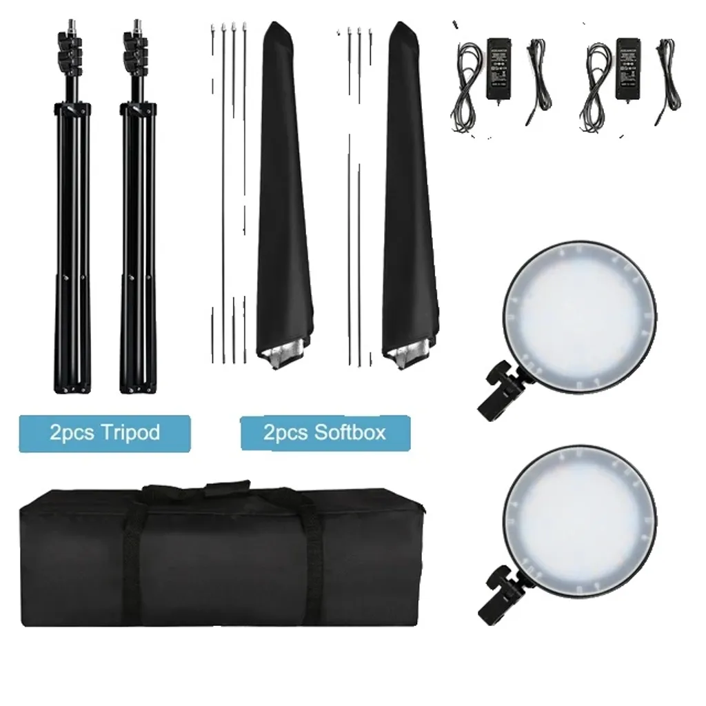 Éclairage de studio photo LED softbox kit 2 unités pour portrait vidéo
