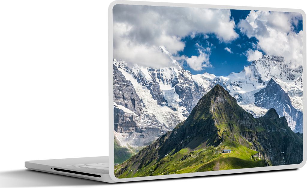MuchoWow Laptop Aufkleber Sticker Cover Blick auf Mönch und Jungfrau am Schweizer Eiger 25x18 cm - Laptop-Deko