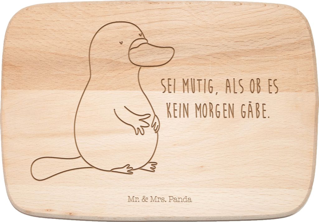 Mr. & Mrs. Panda Holzbrett Schnabeltier Mut - Transparent - Geschenk, schneidbrett, Arbeit, Training, Büro, vesperbrett, Schneidebrett, Lebensweis...
