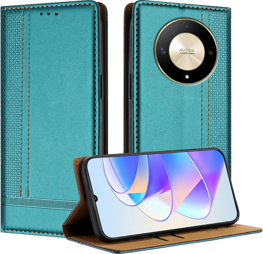 Custodia Magnetica Honor Magic6 Lite in Pelle Verde - Kickstand Pro
