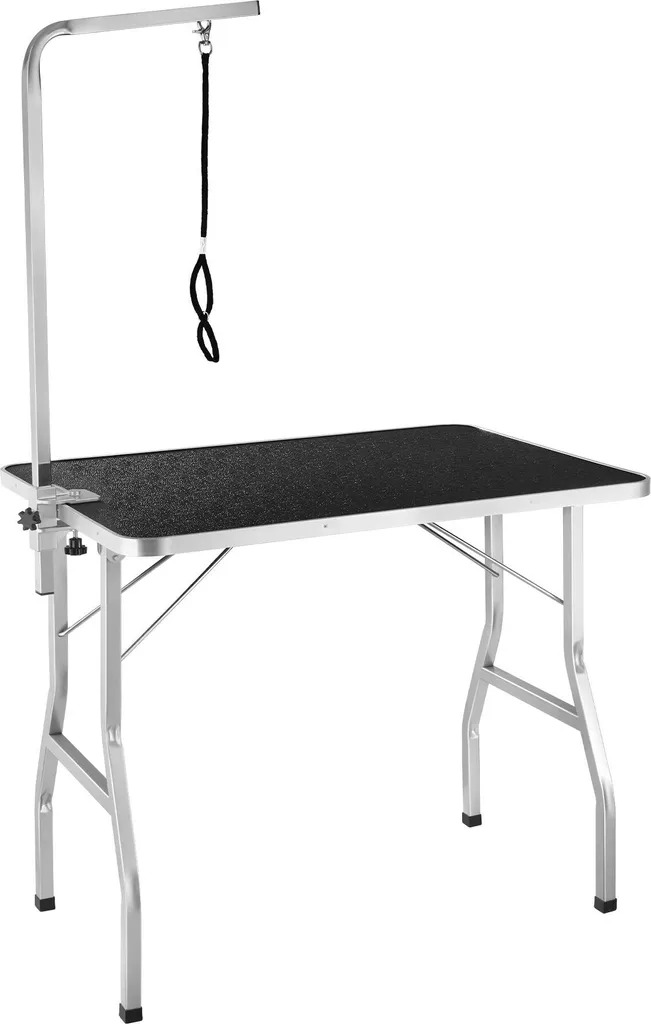 Table de toilettage pour chien et chat avec bras de maintien inox