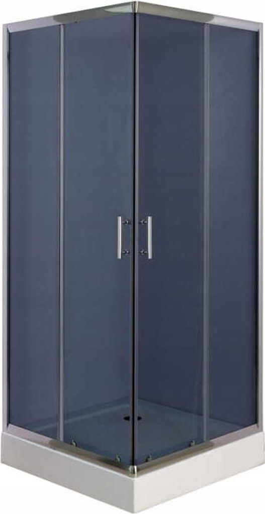 Eckige Duschkabine mit Duschwanne 80x80x196 cm Graphit