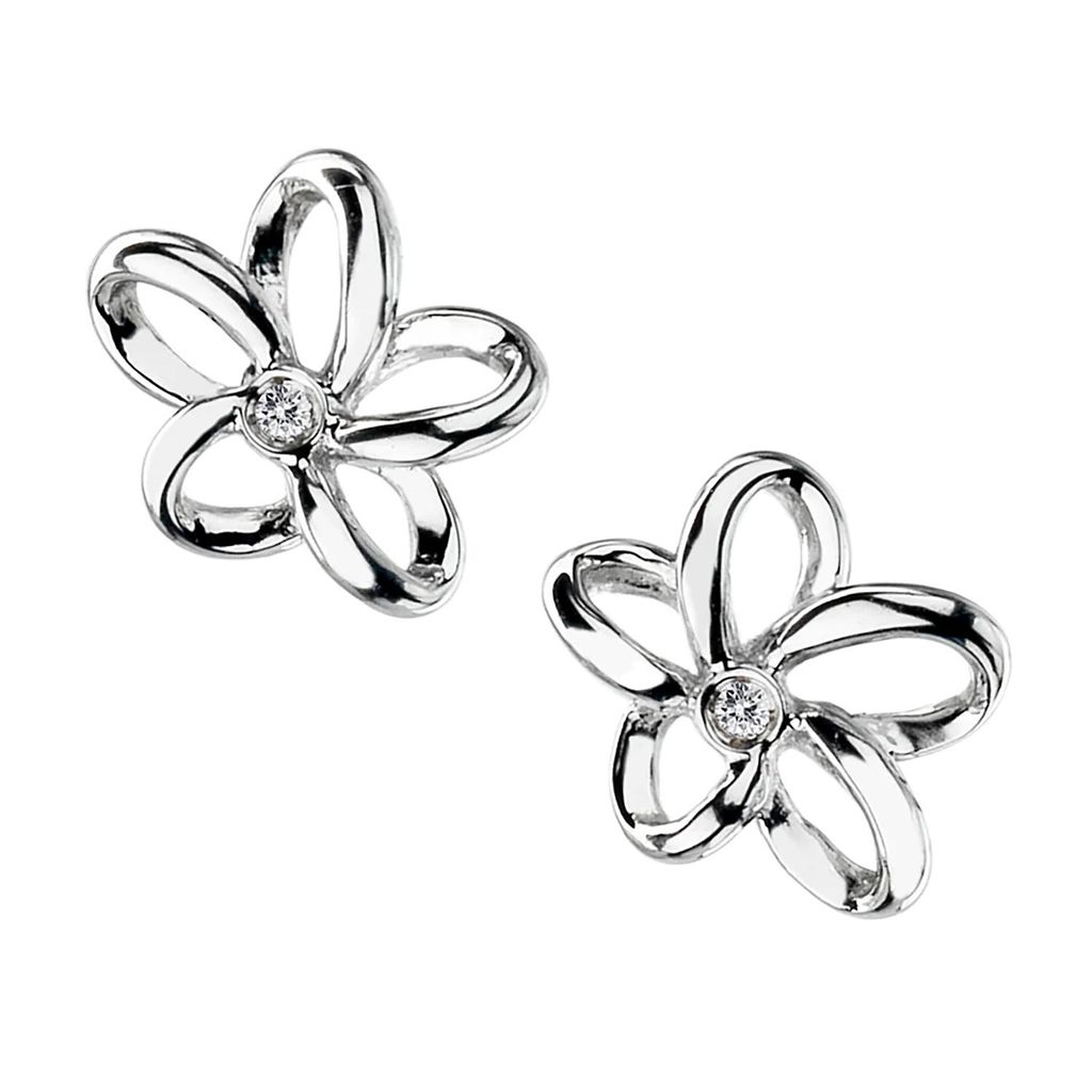 Hot Diamonds DE248 Damen-Ohrstecker Ohrringe Silber mit Diamanten Natural