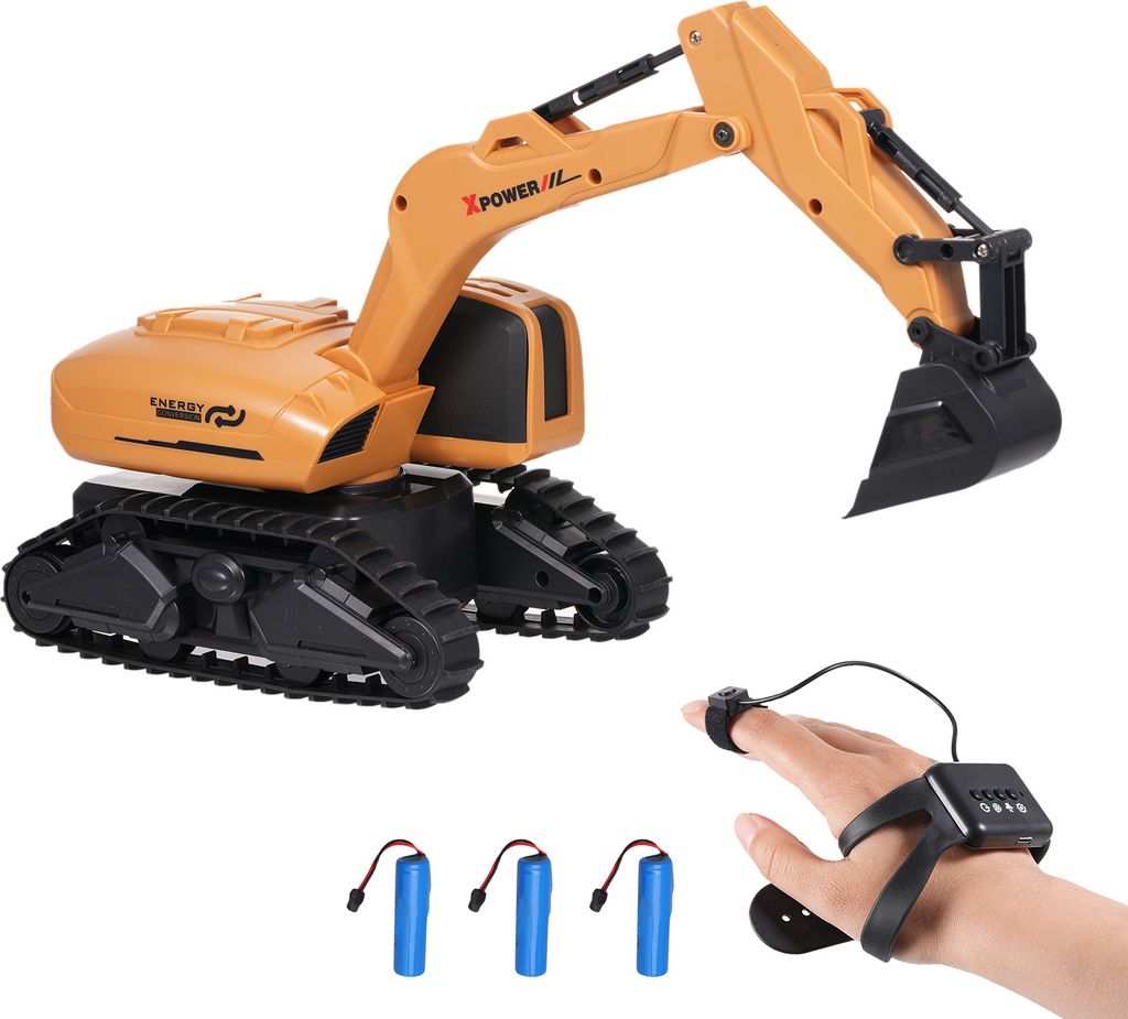 Ferngesteuerter Bagger, 2,4 GHz, 1/12, Gestenerkennung, ferngesteuerter Bagger mit Funktion, flexiblem Roboterarm, 360 ¡ã drehbarem Arbeitstisch,...