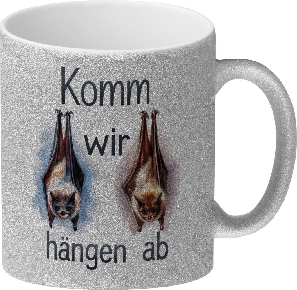 Fledermäuse - Komm, wir hängen ab Glitzer-Kaffeebecher