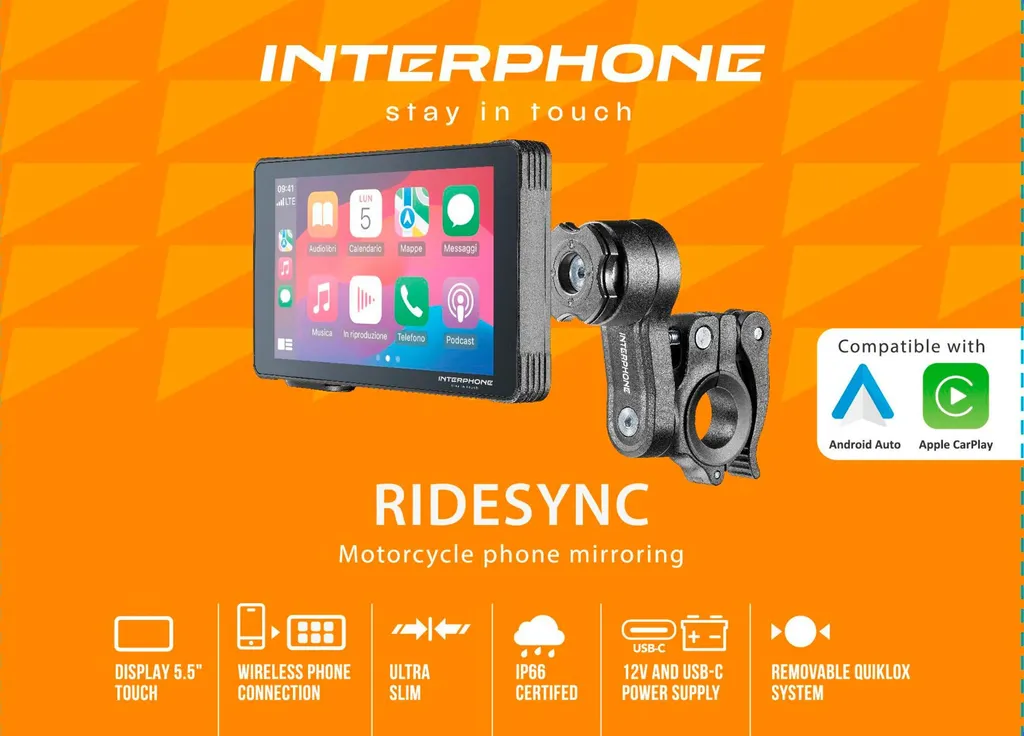 Interphone RIDE SYNC Écran Tactile 5,5" Navigation Fixe Ultra Léger 182g - 8