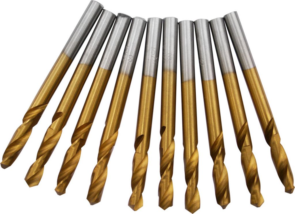 10x kurze HSS-TIN Anbohrer Metallbohrer Blechbohrer DIN1897 Ø 4,3 mm