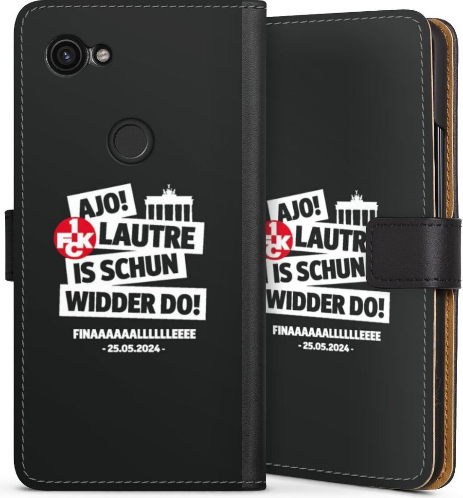 DeinDesign Klapphülle für Google Pixel 3a Handytasche Lederhülle Tasche 1. FC Kaiserslautern 1. FCK Pokal Finale 2024