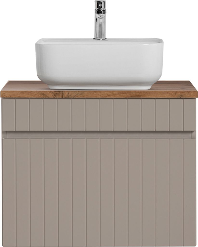 Waschtisch Unterschrank 60 cm Aufsatzwaschbecken IRAKLIO-56-CASHMERE Kaschmir Eiche Nb. B/H/T ca. 60,4/62,5/46 cm