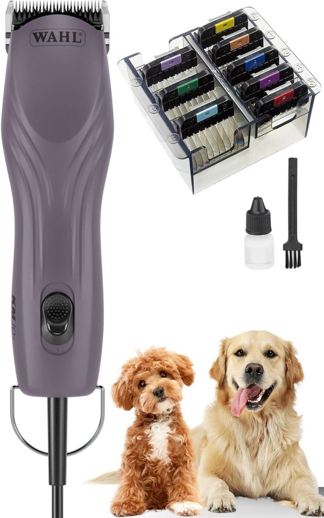 Agrarzone Wahl KM10+ Hunde Schermaschine mit Aufsteckkamm Set