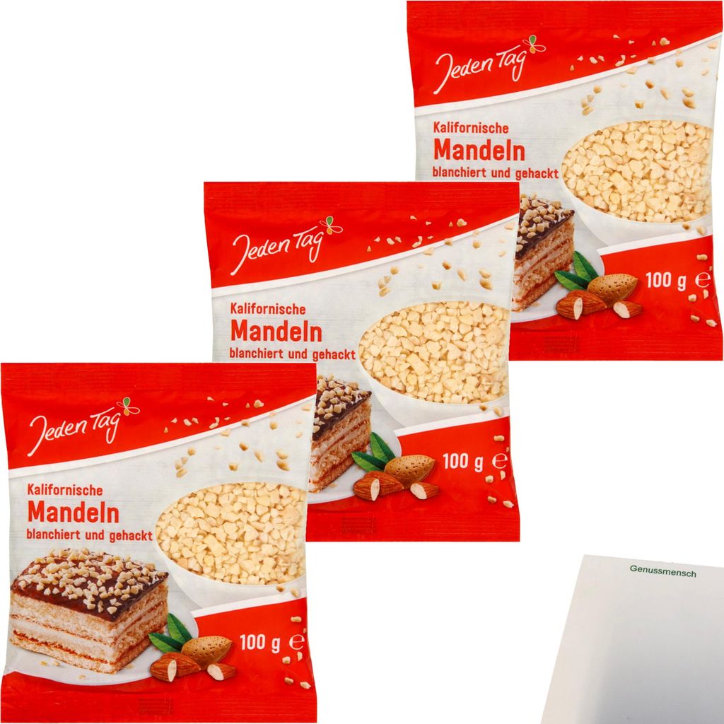 Jeden Tag Mandeln gehackt 3er Pack (3x100g Packung) + usy Produktbild 