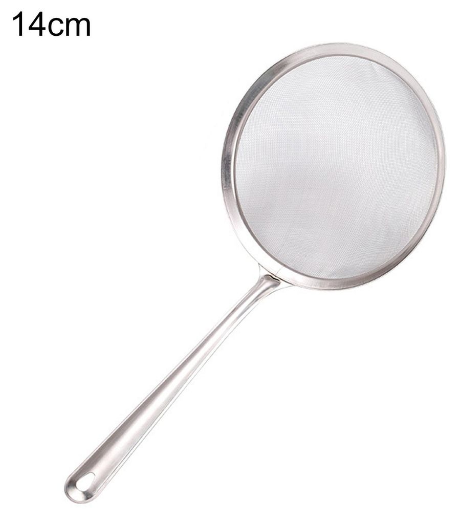 Hitzebeständiges, antihaftbeschichtetes Sieb in Lebensmittelqualität mit ergonomisch geformtem Schaumlöffel (14 cm)