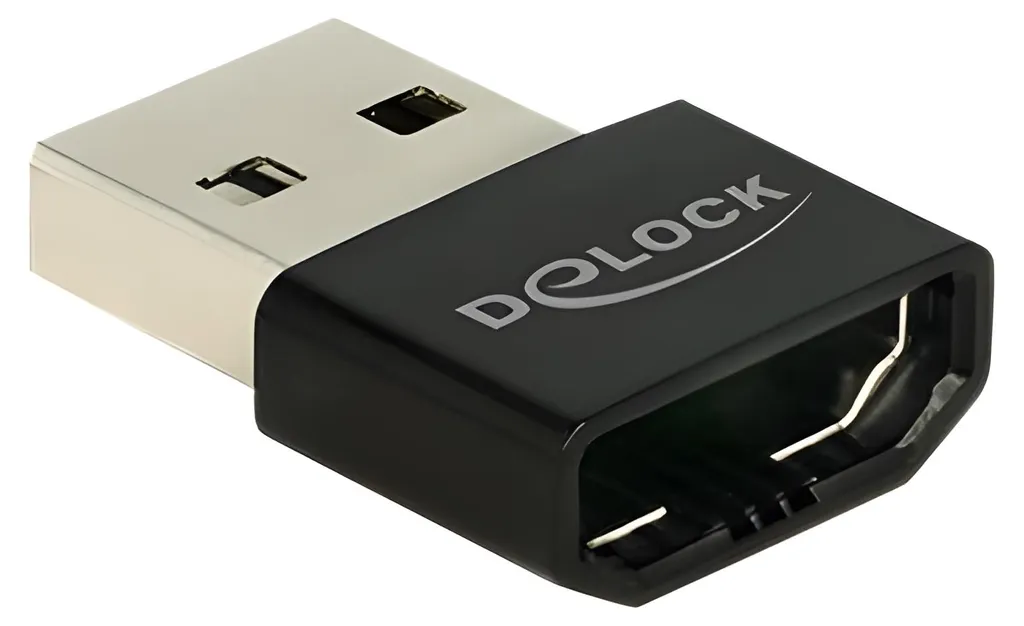 Adattatore Delock 65680 HDMI Femmina > USB Tipo-A Maschio Nero