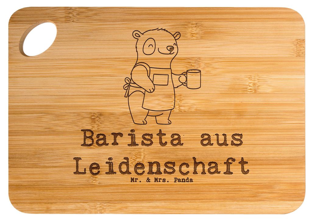 Mr. & Mrs. Panda Frühstücksbrettchen Barista Leidenschaft - Transparent - Geschenk, Kaffee, Ausbildung, Hackbrett, holzschneidebrett, Frühstück...