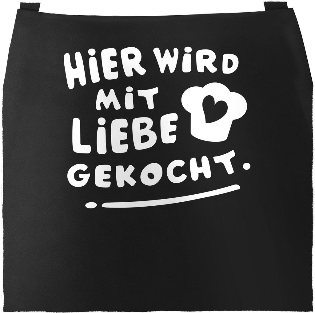 Kochschürze Spruch Hier wird mit Liebe gekocht Produktbild 