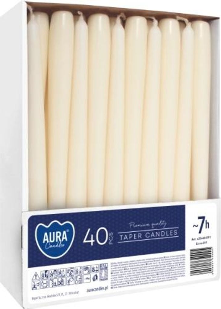 Bispol Candles Aura 7h Kerzen 40 Stück ecru
