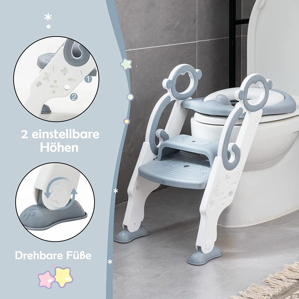 XYL Toilettenstuhl, klappbarer Toilettensitz, mit Armlehnen und