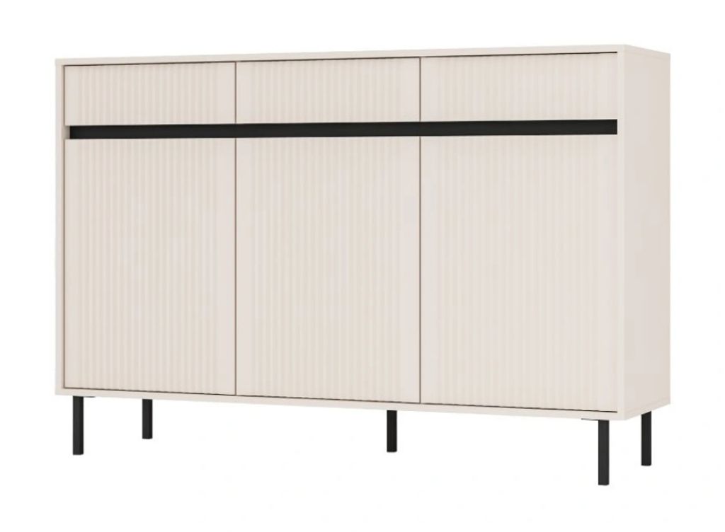 Breite Kommode TIRIL - beige / schwarz