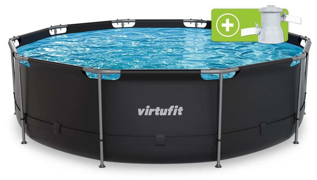 VirtuFit Rundpool Ø 366 x 100 cm Anthrazit inkl. Produktbild 