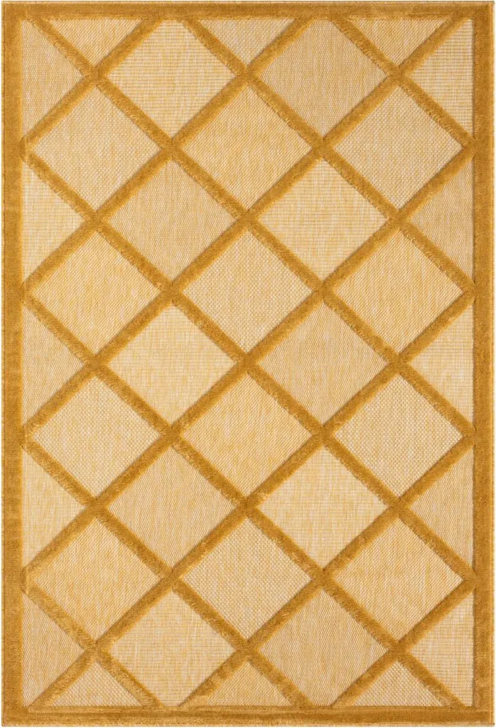 Aménagez votre Terrasse ou Salon avec le Tapis Mara III Jaune 160x230 cm