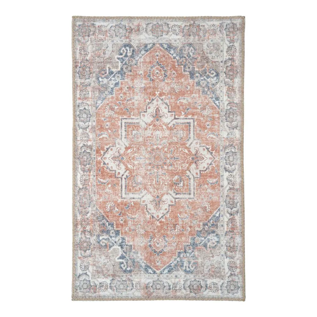 Tapis Hawai Orange et Bleu pour Décorer un Salon Moderne et Coloré 120x170