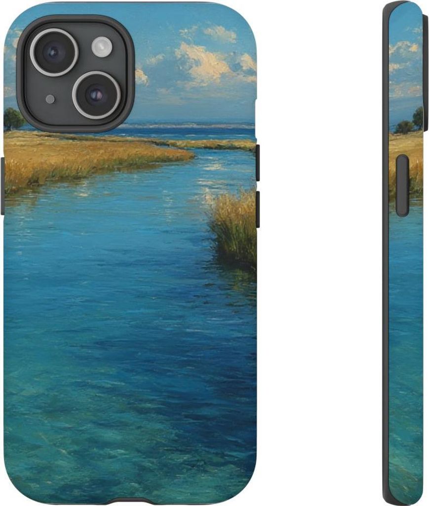 Blaue Lagunenlandschaft – Hülle Kompatibel mit iPhone 15