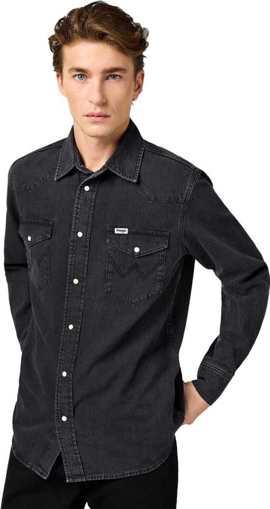 Wrangler Western Shirt Rinse Black 112362906 Xxl