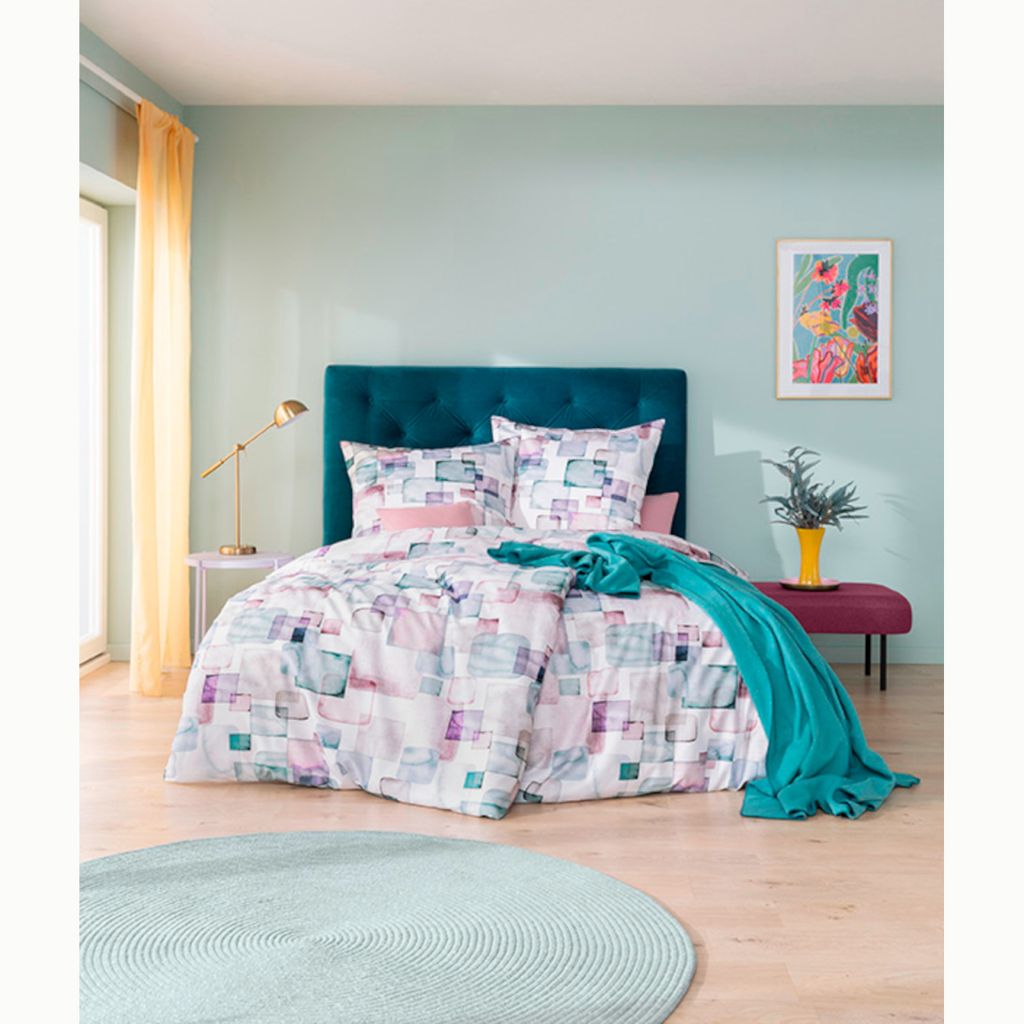 Estella Bettwäsche Squares 4816 400 Rosa Mako Satin 155 cm Produktbild 5